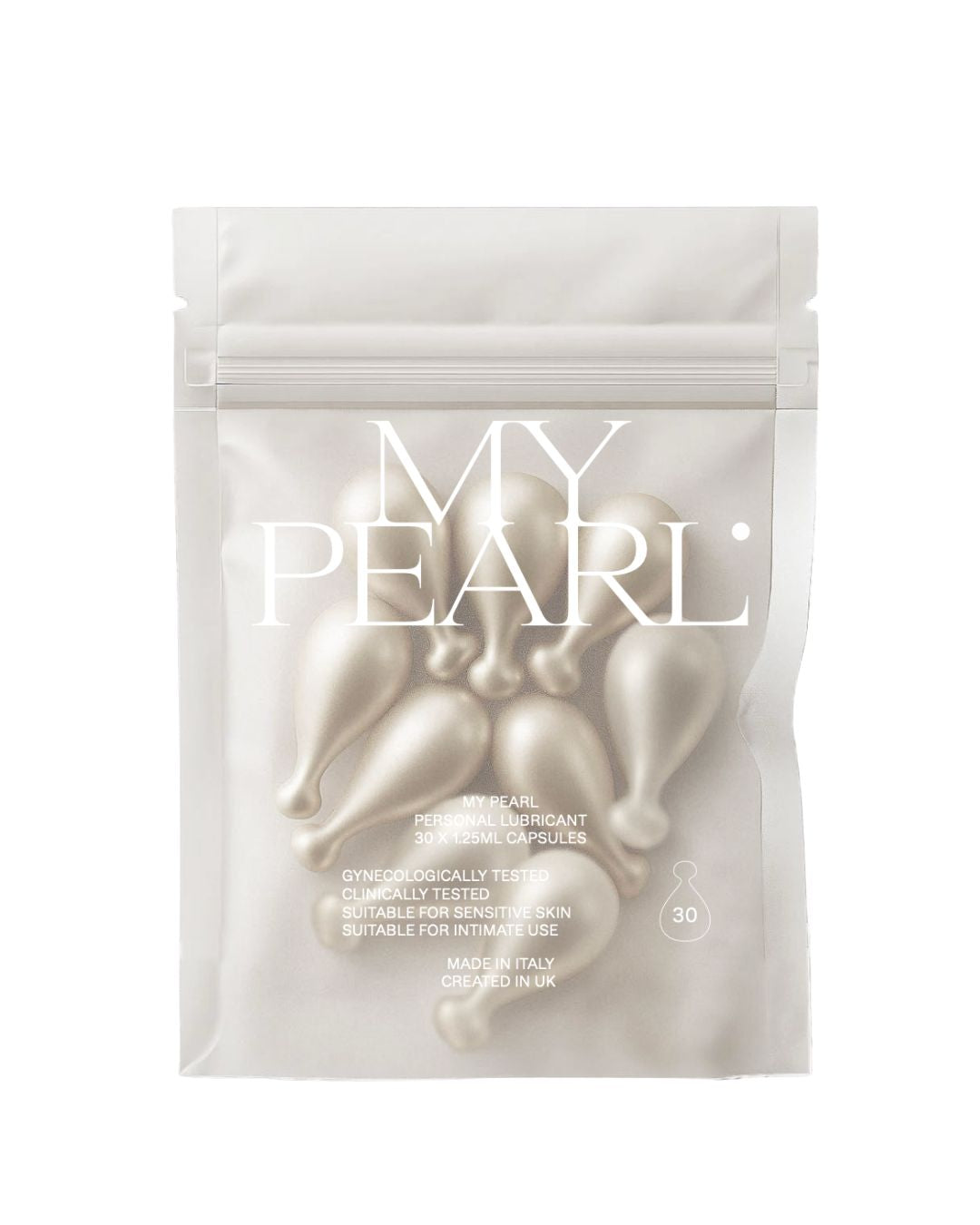 Pearl biodegradable personal lubricant capsules — designed to be carried, not hidden
